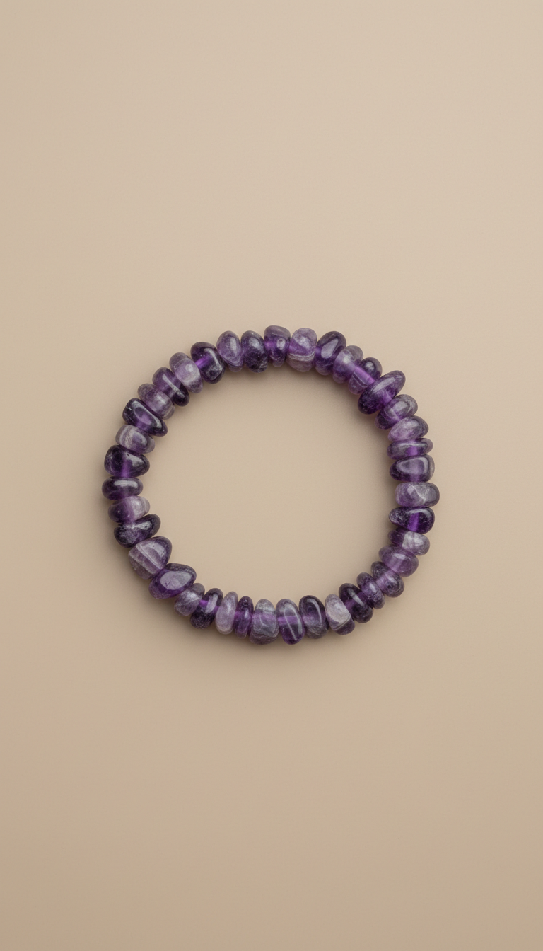 Amethyst Neutral Bead Bracelet